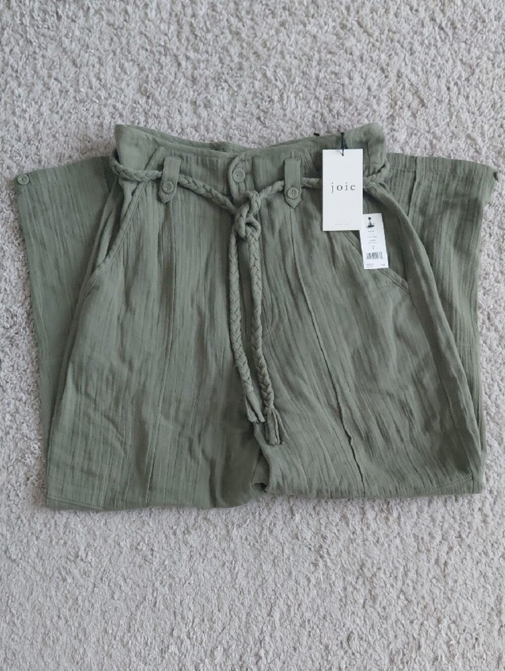 Joie Olive Drawstring Gauze Marin Style Pants